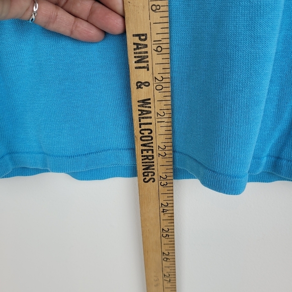 Bobby Phan silk teal lightweight long sleeve sweater martinis festive party XL - Picture 5 of 10